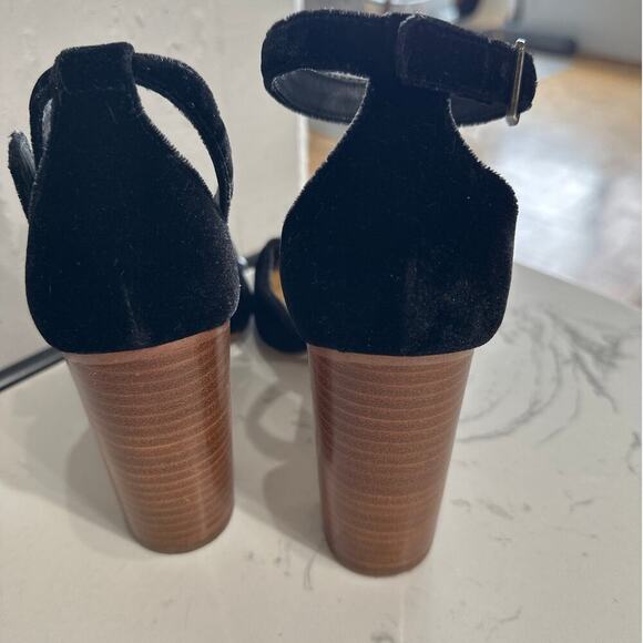 Soludos Collette Heels, Black Velvet D'Orsay Stacked Heels, Size 8.5, NWOT - Picture 7 of 7